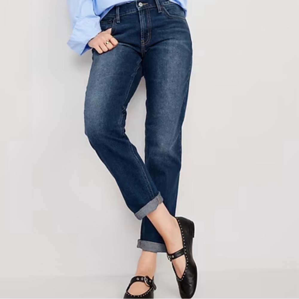 Dark Blue Women's Straight-Leg Jeans